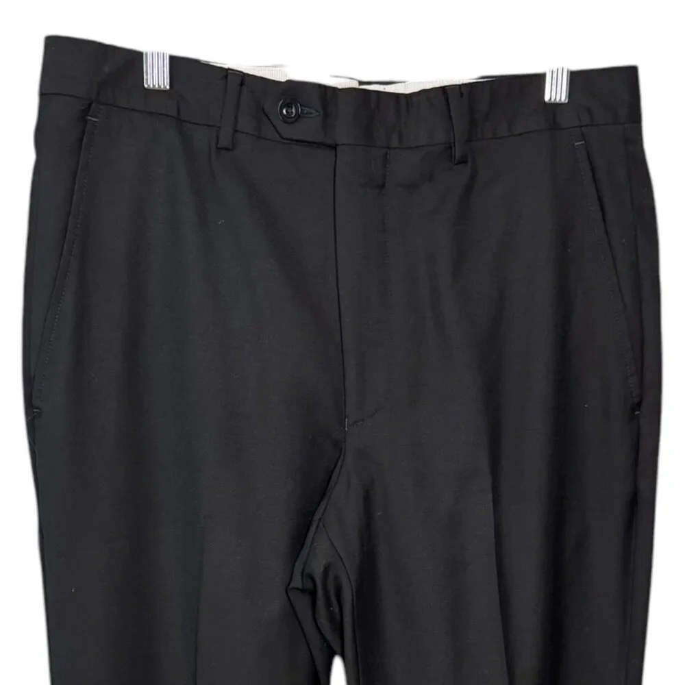 Santorelli Romeo Black 100% Virgin Wool MENS Dress Pants Made in ITALY Size 33